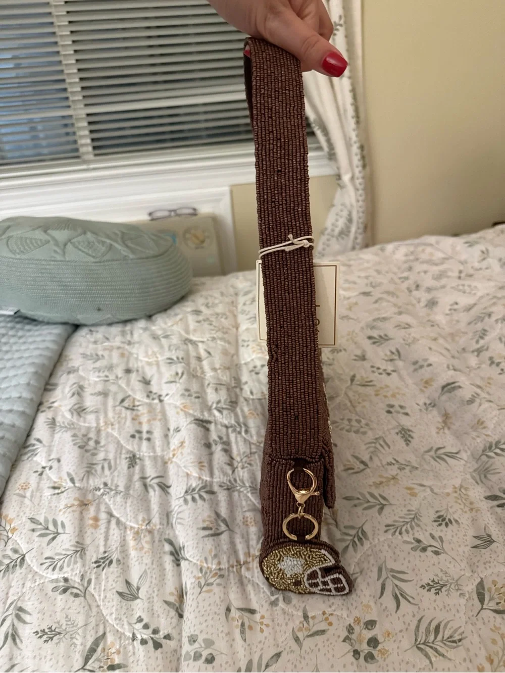 Viral Fall Brown Football Beaded Shoulder Bag
